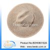 Wide brim flat brim mat straw cowboy hat with wind break