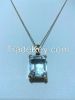 18 KT Gold pendant set with 1 Aquamarine,