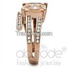 TK1665 Rose Gold Spiral Band /w Illusion & Bead Bright Setting Stainless Steel AAA Grade CZ Engagement/Anniversary Ring