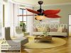 52-Inch Ceiling Fan light with Five Brazilian Cherry/Harvest Mahogany Blades