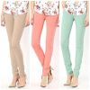 2015 Women Ladies Skinny Pencil Stretch Colour Long Pants Trousers 3030 