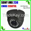 CCTV Dome Type IR Camera CMOS 1200TVL OSD Menu WDR IR-CUT 36pcs LEDs 2