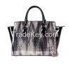 High-end and mature lady color printed tote handbag 