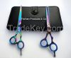 5.5'' Professional Barber Pink Zebra Hairdressing Thinning Scissors Set