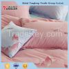 Water-ink Lotus designed Plain cotton embroidery 4pcs bedding set