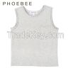 Smoky Gray Sleeveless Cotton Children T-Shirt