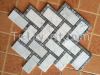 carrara white+moon stone joint tight herringbone mosaics