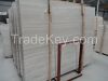 Chinese wooden white vein marble slab, tile polished, honed cross cut