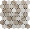 lantern shape wooden white, carrara white, wooden grey mosaic, polish, h