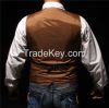 leather Vest Classic Western Cowboy mens Motorcycle Environmental prot