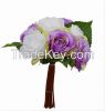 artificial 8-Head Bridal Rose Bush,qrtificial bouquet for marriage