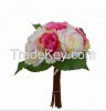 artificial 8-Head Bridal Rose Bush,qrtificial bouquet for marriage