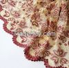 Fashiona style African polyester guipure lace fabric white,big quality embroidered water soluble lace fabric with rhinestones