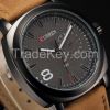 Fashion Curren Men Military Leather Strap Wrist Sport Analog Quartz Watch