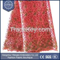 Super nice embroidered guipure african cord lace fabrics