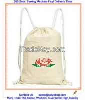 2015 Promotional new style cheap price cotton and polyester rucksack backpack drawstring bag