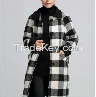 Vintage Plaid Jacket And Long Sections Woolen Coat