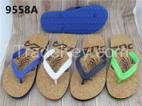 PVC strap men style cork sole eva slipper