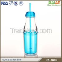 Hot new products for 2015 plastic drinking water bottle with straw