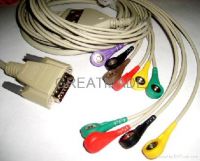 Nihon Kohden ECGLAB treadmill test cable , IEC , Snap