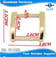 Specially bend design light gold rectangle ring for handbag