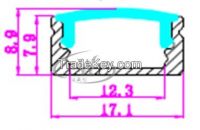 Super slim 8mm 6063 recessed LED aluminum channel profile