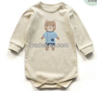 100% organic cotton baby onesie long sleeves with cute printing and certification