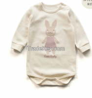 100% organic cotton baby onesie long sleeves with cute printing and certification