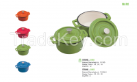 Color mini cast iron casserole pots