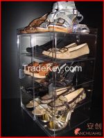 tiers acrylic shoes storage showcase