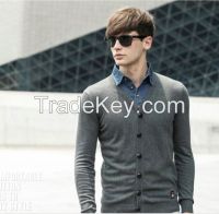  new fashion men's sweater cardigan with shirt collar men casual clothing From China