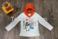 girls printed cotton hooded t shirt