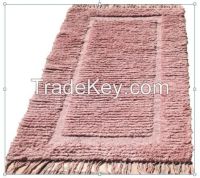 Tapis effillochÃ© en coton  rose parme
