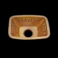 Copper Rectangle Bar Veggie Sink Flower