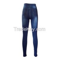 Seamless Women Tight Fitness Jeggings Mesh Jeans Leggings