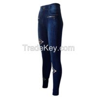 Seamless Women Tight Fitness Jeggings Mesh Jeans Leggings