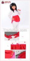 2015 new design Girls Long Sleeve cotton t shirt with gauze dress