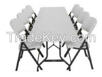 Modern Molded Folding Plastic Table with Chairs for Outdoor Wedding Evens