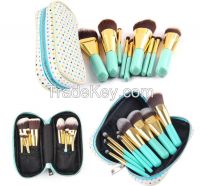 Golden Ferrule Brush set with pouch