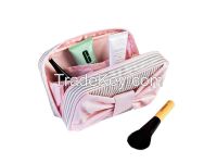 Pink Bowknot Portable Makeup Bag