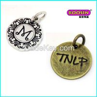 Wholesale Custom Logo Stamped Metal Tag Logo Charms