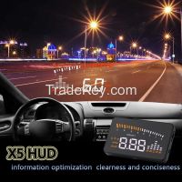 X5 3&amp;quot; Automatic OBD2 II Car HUD Head Up Display Speed Temperature Warning System