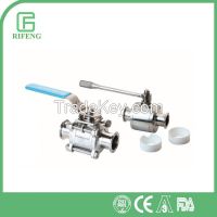 sanitary stainless steel manual 3pcs clamp ball valve From China