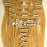 100% human hair clip in hair extension