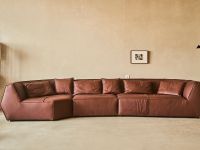 High - end Genuine Leather Sofa with Wabi - sabi Style