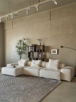 White Fabric Sectional Sofa