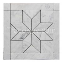 Venato Carrara Tile with Flower Pattern