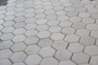 Carrara White Mosaic Tile; Hexagon Polished 