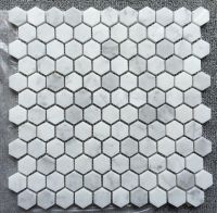 Carrara White Mosaic Tile; hexagon polished 