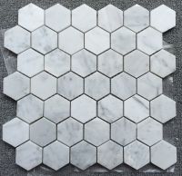 Carrara White MosaicTile White Marble Mosaic 2 Hexagon Polished